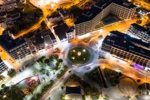 Beautiful aerial view of the night city photo