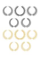 Laurel wreaths in two color variants vector