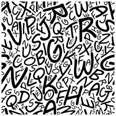 Seamless alphabet pattern in a cartooned font