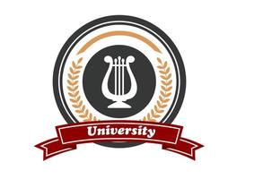 Art University emblem with laurel wreath vector