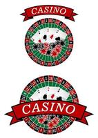 ruleta de casino con elementos de juego vector