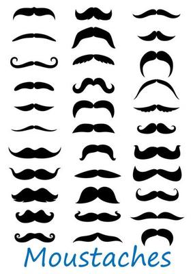 Moustache icons set