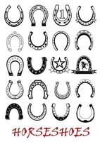 Isolated horseshoe symbols set vector