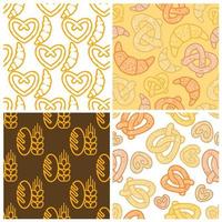 seamless assorted bakery background pattern vector