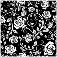 Vintage white roses seamless pattern vector