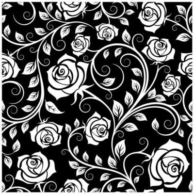Vintage white roses seamless pattern