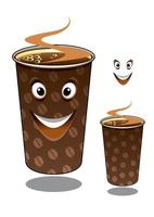 Two cartoon takeaway coffees vector