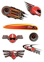 Motorcycle and car racing symbols vector