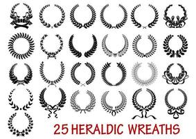 Laurel wreath heraldic set vector