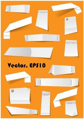 White paper notes and scraps attached with pins
