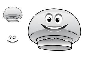 Cartoon happy cute champignon mushroom character vector