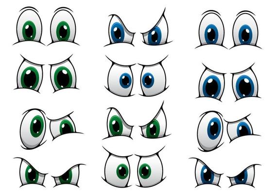 Set of cartoon eyes showing various expression