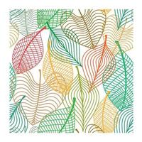 Seamless pattern of colorful leaves vector