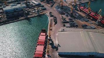 aerial view of terminal in port photo