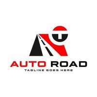 asphalt road logo with letter T vector