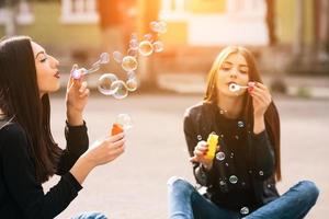 Two young adult girls photo