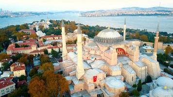 Sehzade Mosque from sky Golden Horn Istanbul photo