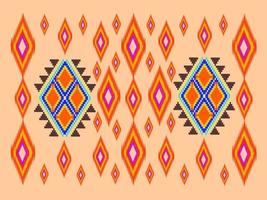 Traditional ethnic geometric fabric pattern vector