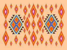 Traditional ethnic geometric fabric pattern vector