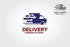 Delivery Express logo with panel van and courier 5441962 Vector Art at  Vecteezy