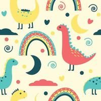 cute dino pattern vector