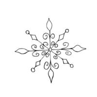 Set of doodle Christmas snowflake isolated on white. Vector illustration. EPS10