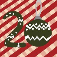 Christmas advent calendar 20. Christmas decorations. Vector illustration