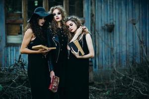 three vintage women as witches photo