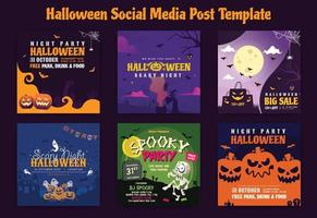 Happy Halloween concept social media post template. Vector illustration. Template social media post. Perfect for social media posts, background, and web banner internet ads.
