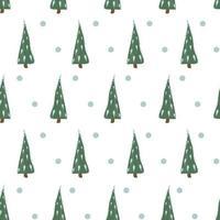 Seamless pattern with decorated christmas trees and circles vector illustration
