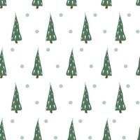 Seamless pattern with decorated christmas trees and circles vector illustration