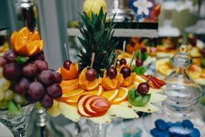 buffet with tropical fruit photo