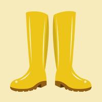 Yellow rubber boots vector illustration for graphic design and decorative element