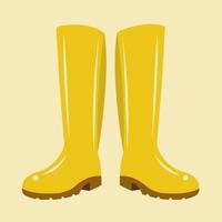 Yellow rubber boots vector illustration for graphic design and decorative element