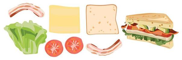 Steps for making a sandwich. vector