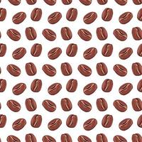 Coffee beans on a white background seamless pattern. vector