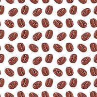 Coffee beans on a white background seamless pattern. vector