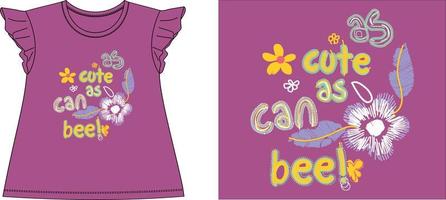 Cute as can bee graphic design vector illustration