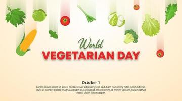 World vegetarian day background with vegetables dropping from the top vector