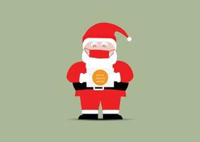 Illustration of Santa Claus showing immunization placard vector