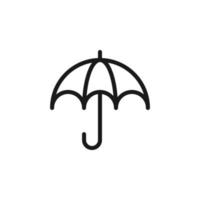 Forecast and weather concept. Minimalistic monochrome signs suitable for apps, sites, advertisement. Editable stroke. Vector line icon of umbrella