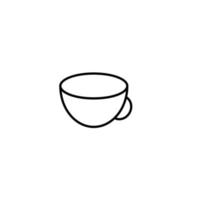 Vector outline symbol suitable for internet pages, sites, stores, shops, social networks. Editable stroke. Line icon of cup with handle