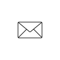 Post and letter monochrome sign. Outline symbol drawn with black thin line. Suitable for web sites, apps, stores, shops etc. Vector icon of simple envelope for paper letters