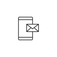 Contact us concept. Signs and symbols of interface. Editable strokes. Suitable for apps, web sites, stores, shops. Vector line icon of envelope next to phone