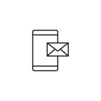 Contact us concept. Signs and symbols of interface. Editable strokes. Suitable for apps, web sites, stores, shops. Vector line icon of envelope next to phone