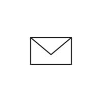 Post and letter monochrome sign. Outline symbol drawn with black thin line. Suitable for web sites, apps, stores, shops etc. Vector icon of envelope