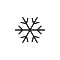 Forecast and weather concept. Minimalistic monochrome signs suitable for apps, sites, advertisement. Editable stroke. Vector line icon of snowflake