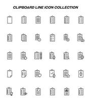 Writing board line icon set. Collection of editable strokes for web sites, applications, advertisements. Line icons of various clipboards for education, university, work and business vector