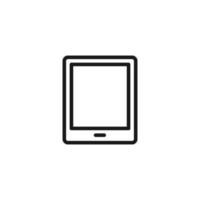 Electronic devices concept. Monochrome illustration drawn with thin line. Perfect for internet resources, stores, books, banner. Line icon of simple tablet vector