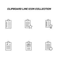 Writing board line icon set. Collection of editable strokes for web sites, applications, advertisements. Line icons of clipboard with menu, resume, prescription of doctor etc vector